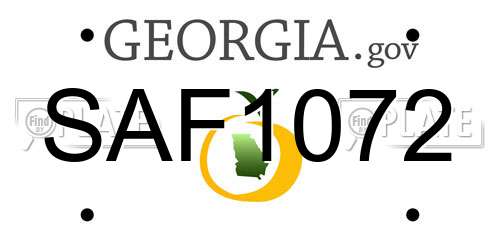 SAF1072 Georgia License Plate