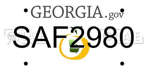 SAF2980 Georgia License Plate