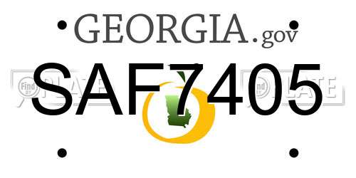 SAF7405 Georgia License Plate