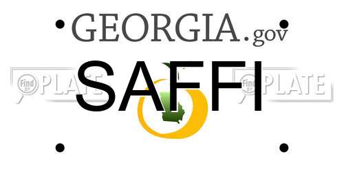 SAFFI Georgia License Plate