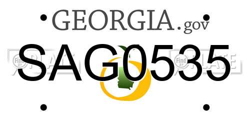 SAG0535 Georgia License Plate