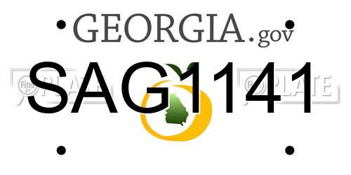 SAG1141 Georgia License Plate