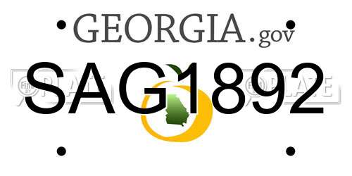 SAG1892 Georgia License Plate
