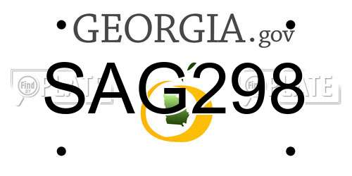 SAG298 Georgia License Plate
