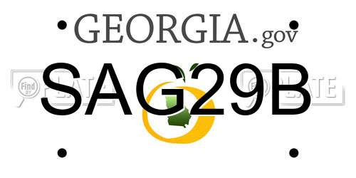 SAG29B Georgia License Plate