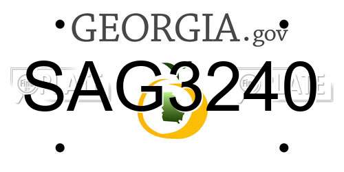 SAG3240 Georgia License Plate