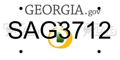 SAG3712 Georgia License Plate