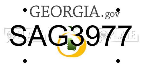 SAG3977 Georgia License Plate