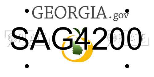 SAG4200 Georgia License Plate