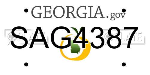 SAG4387 Georgia License Plate