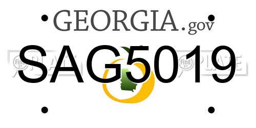 SAG5019 Georgia License Plate
