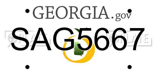SAG5667 Georgia License Plate