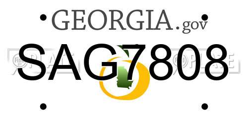 SAG7808 Georgia License Plate