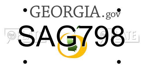 SAG798 Georgia License Plate