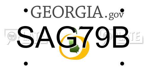 SAG79B Georgia License Plate