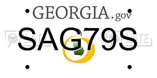 SAG79S Georgia License Plate