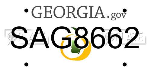 SAG8662 Georgia License Plate