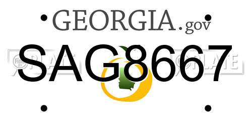 SAG8667 Georgia License Plate