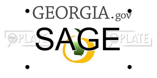 SAGE Georgia License Plate