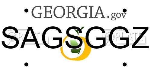 SAGSGGZ Georgia License Plate