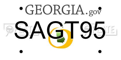 SAGT95 Georgia License Plate