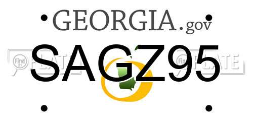 SAGZ95 Georgia License Plate