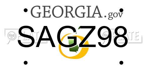 SAGZ98 Georgia License Plate