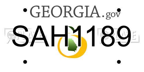 SAH1189 Georgia License Plate