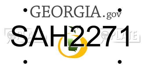 SAH2271 Georgia License Plate
