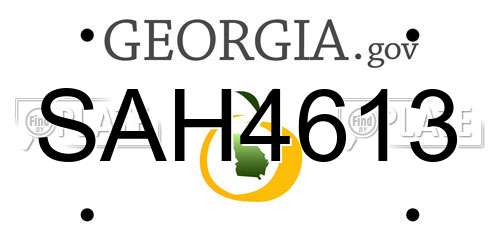 SAH4613 Georgia License Plate