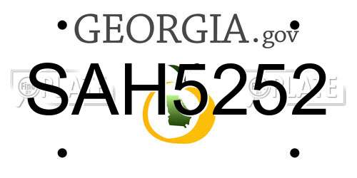 SAH5252 Georgia License Plate