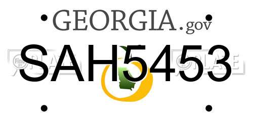 SAH5453 Georgia License Plate