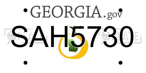 SAH5730 Georgia License Plate