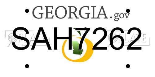 SAH7262 Georgia License Plate