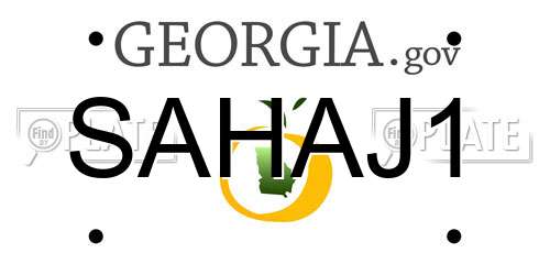 SAHAJ1 Georgia License Plate