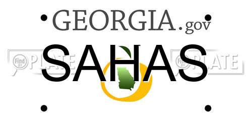 SAHAS Georgia License Plate