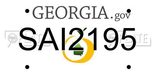 SAI2195 Georgia License Plate