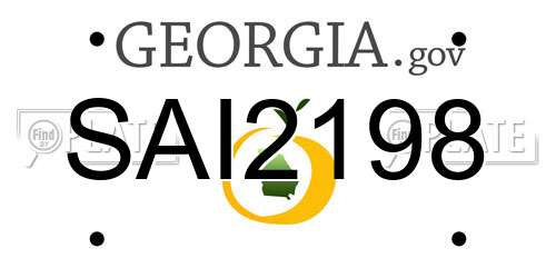 SAI2198 Georgia License Plate