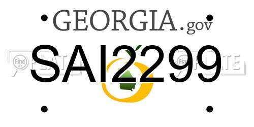 SAI2299 Georgia License Plate