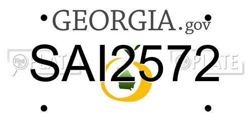 SAI2572 Georgia License Plate