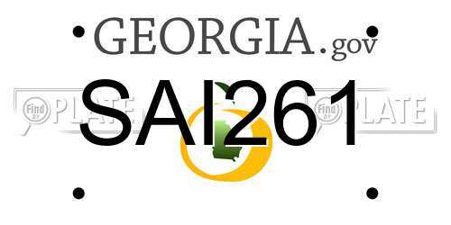SAI261 Georgia License Plate