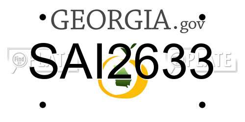 SAI2633 Georgia License Plate
