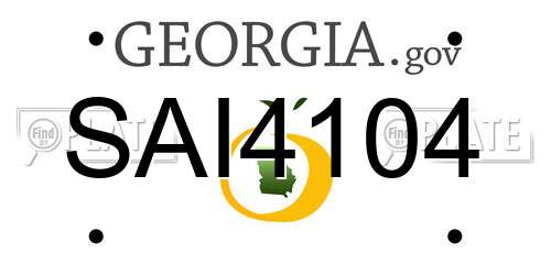SAI4104 Georgia License Plate