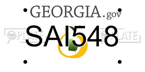 SAI548 Georgia License Plate
