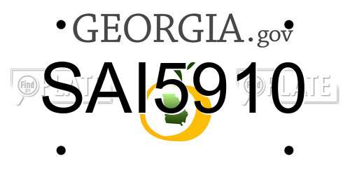 SAI5910 Georgia License Plate