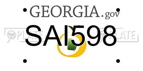 SAI598 Georgia License Plate