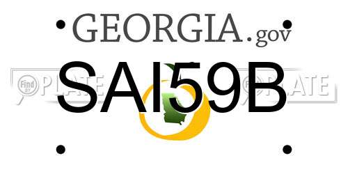 SAI59B Georgia License Plate