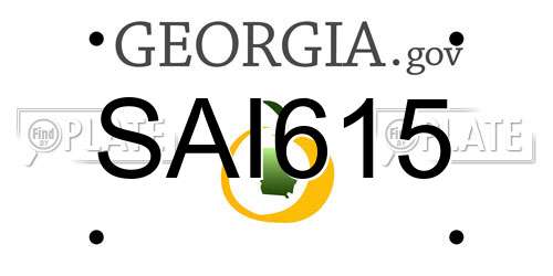 SAI615 Georgia License Plate