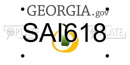SAI618 Georgia License Plate