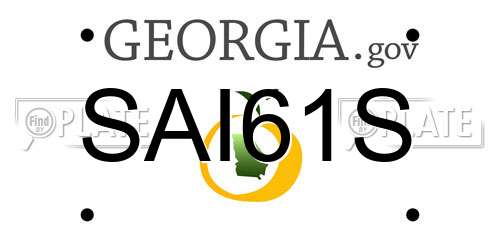SAI61S Georgia License Plate